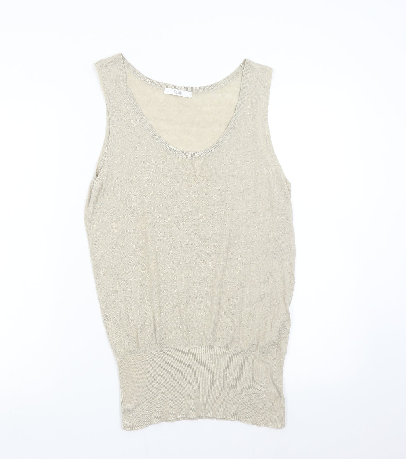 Womens UK Size S M&S Beige Vest Jumper
