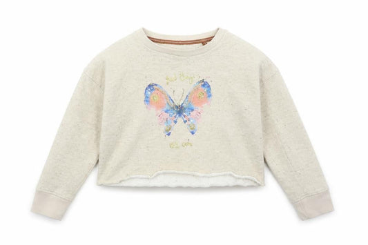 NEXT Girls Beige   Pullover Sweatshirt Size 7 Years  - Butterfly