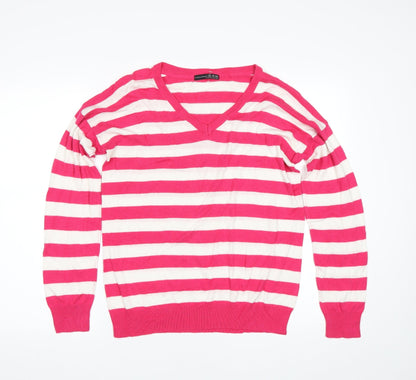 Atmosphere Womens Pink Striped  Pullover Jumper Size 14