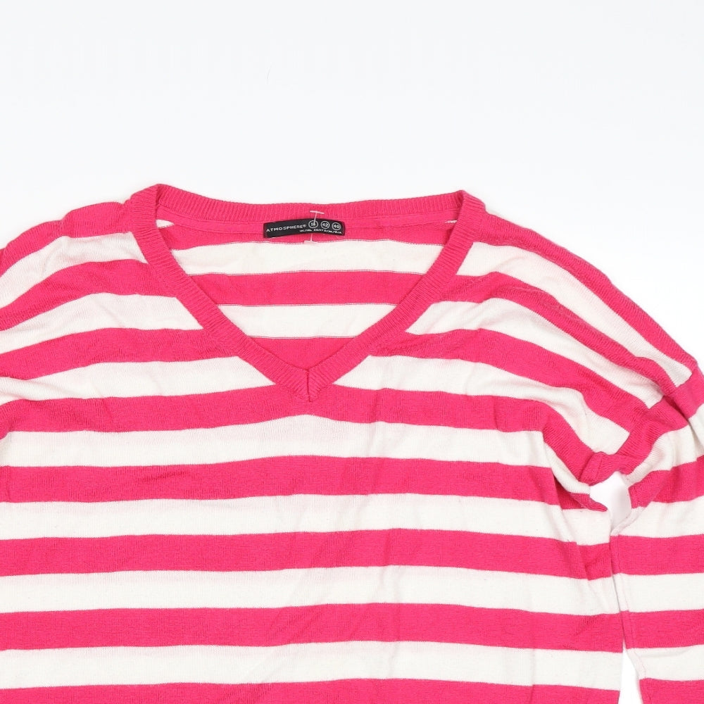 Atmosphere Womens Pink Striped  Pullover Jumper Size 14