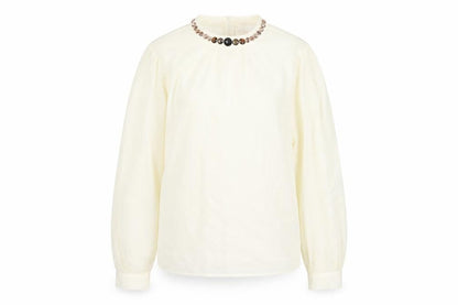 Womens UK Size L Gharani Strok Beige Basic T-Shirt