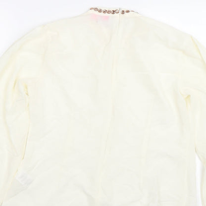 Womens UK Size L Gharani Strok Beige Basic T-Shirt