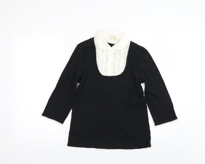 Womens UK Size 10 Cotton Traders Black Pullover Jumper