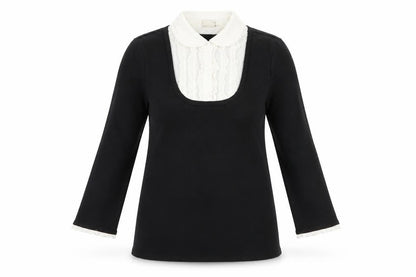 Womens UK Size 10 Cotton Traders Black Pullover Jumper