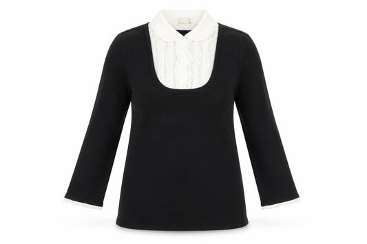 Womens UK Size 10 Cotton Traders Black Pullover Jumper