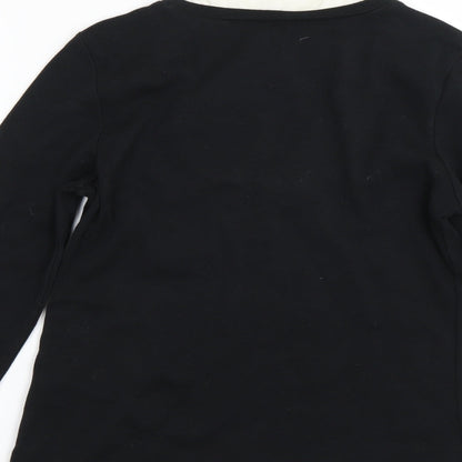 Womens UK Size 10 Cotton Traders Black Pullover Jumper