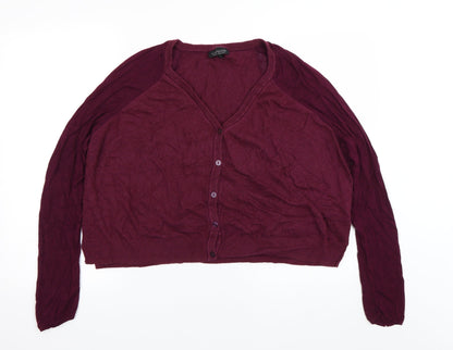 Womens UK Size 14 Topshop Purple Cardigan Jumper