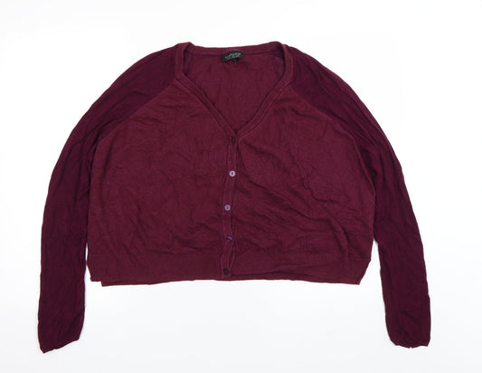 Womens UK Size 14 Topshop Purple Cardigan Jumper