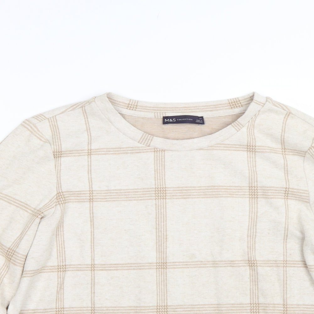 Womens UK Size 14 M&S Beige Pullover Jumper