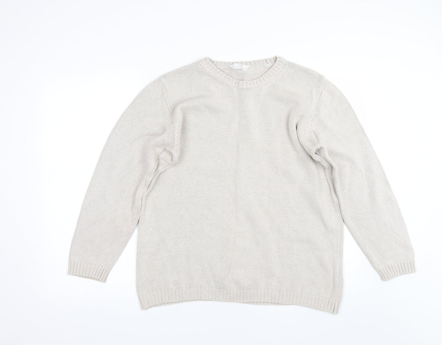 Womens UK Size 16 M&S Beige Pullover Jumper