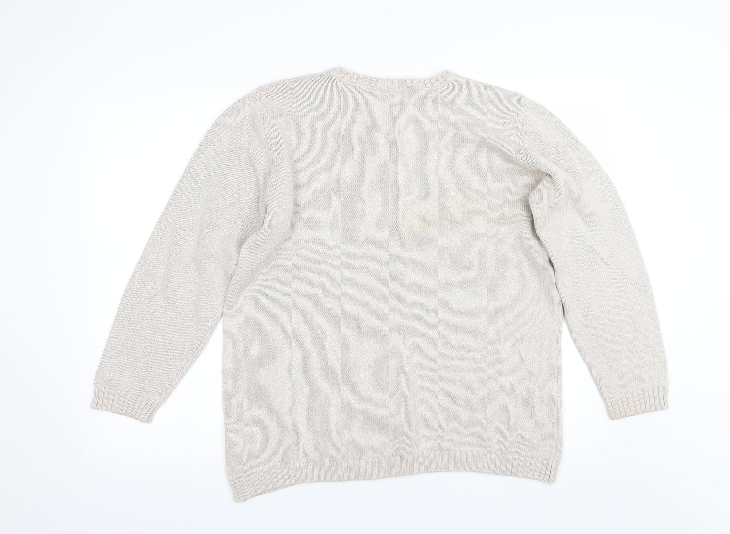 Womens UK Size 16 M&S Beige Pullover Jumper
