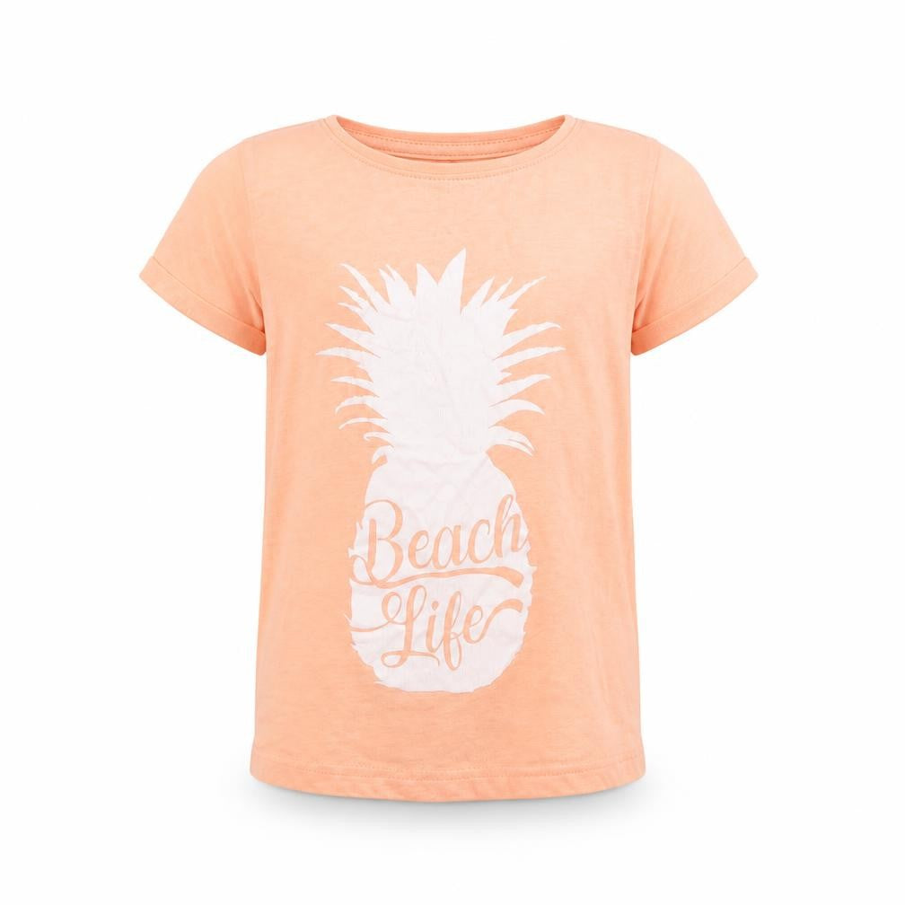 Primark Girls Orange   Basic T-Shirt Size 7-8 Years  - PINEAPPLE