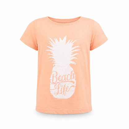 Primark Girls Orange   Basic T-Shirt Size 7-8 Years  - PINEAPPLE