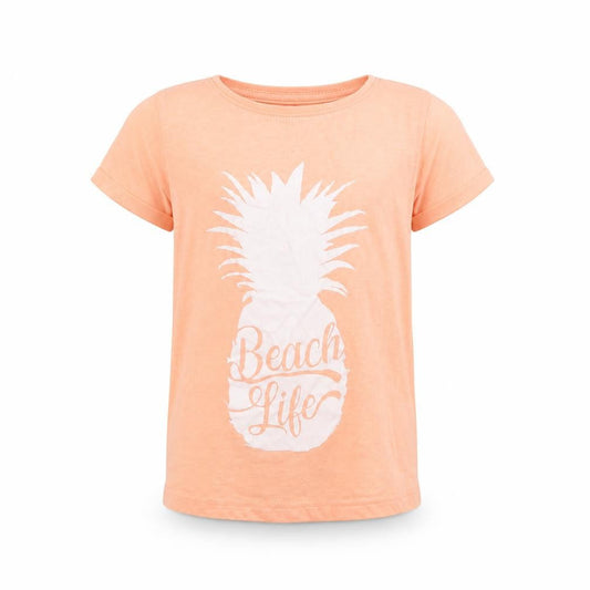 Primark Girls Orange   Basic T-Shirt Size 7-8 Years  - PINEAPPLE