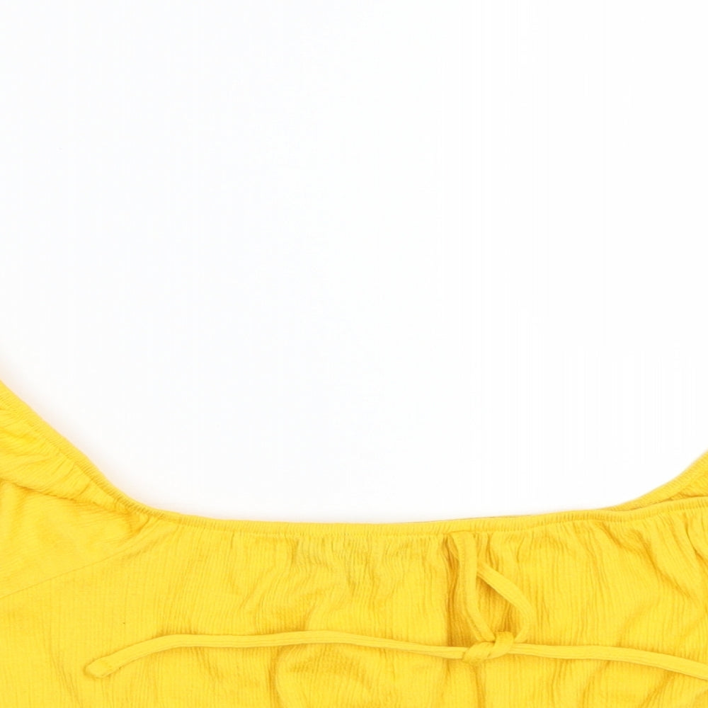 Primark Womens Yellow   Cropped T-Shirt Size XS
