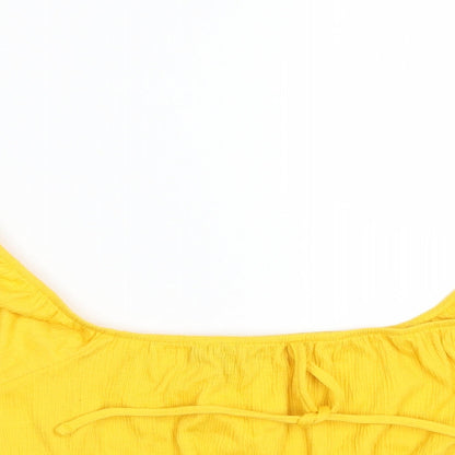 Primark Womens Yellow   Cropped T-Shirt Size XS