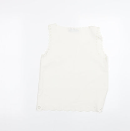 Primark Womens White Floral  Basic Tank Size 8
