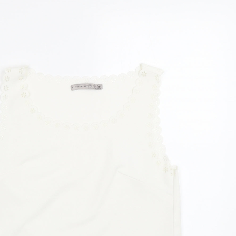 Primark Womens White Floral  Basic Tank Size 8