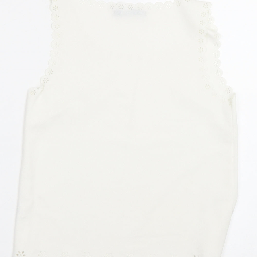 Primark Womens White Floral  Basic Tank Size 8