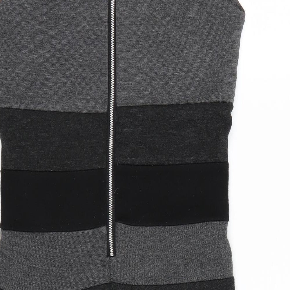 Alter London Womens Black Striped  Wrap Dress  Size 8