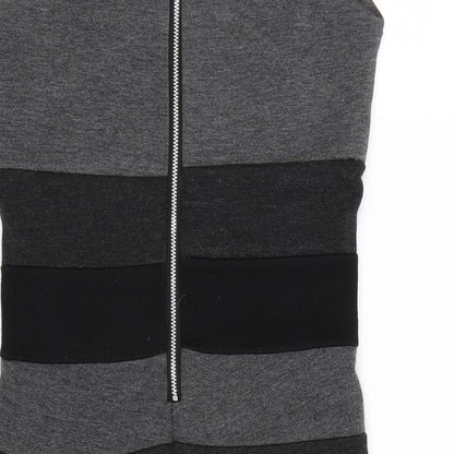 Alter London Womens Black Striped  Wrap Dress  Size 8