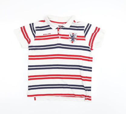 Preworn Mens White Striped   Polo Size S
