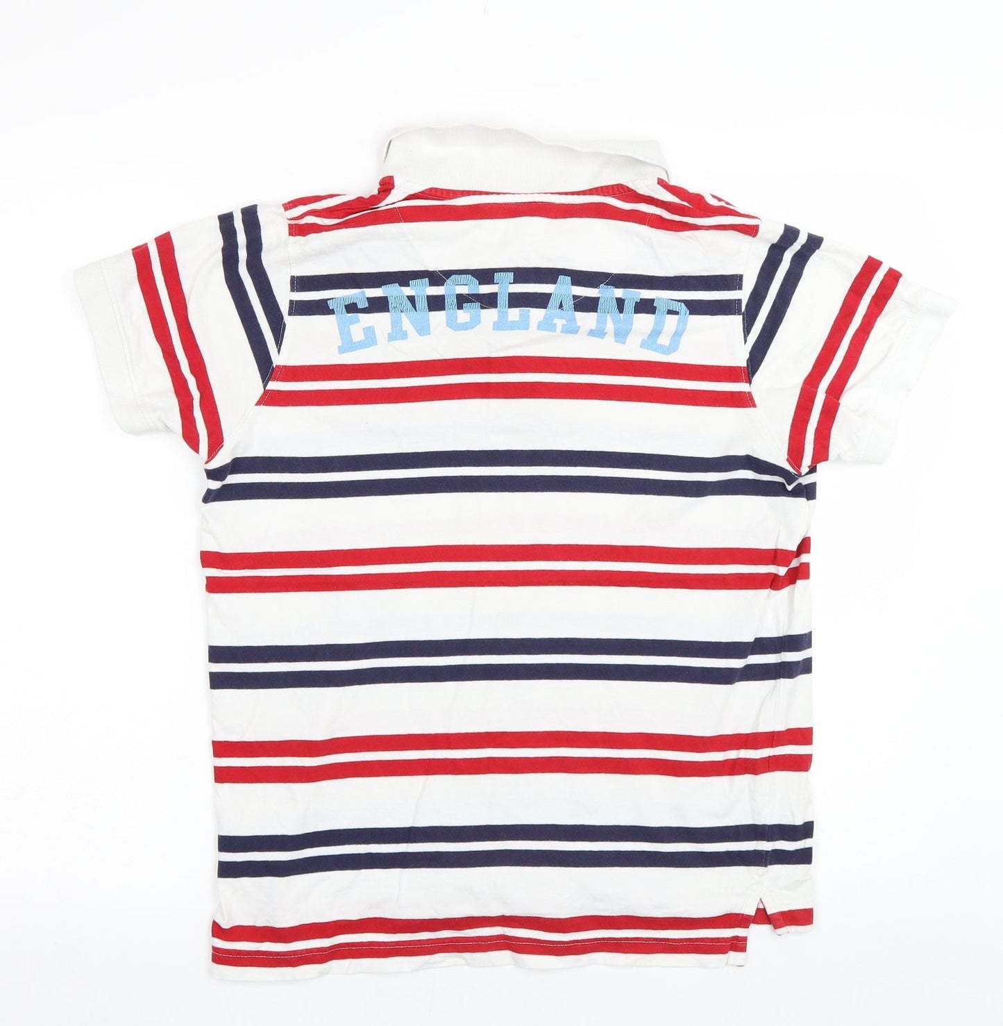 Preworn Mens White Striped   Polo Size S