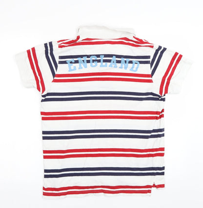 Preworn Mens White Striped   Polo Size S