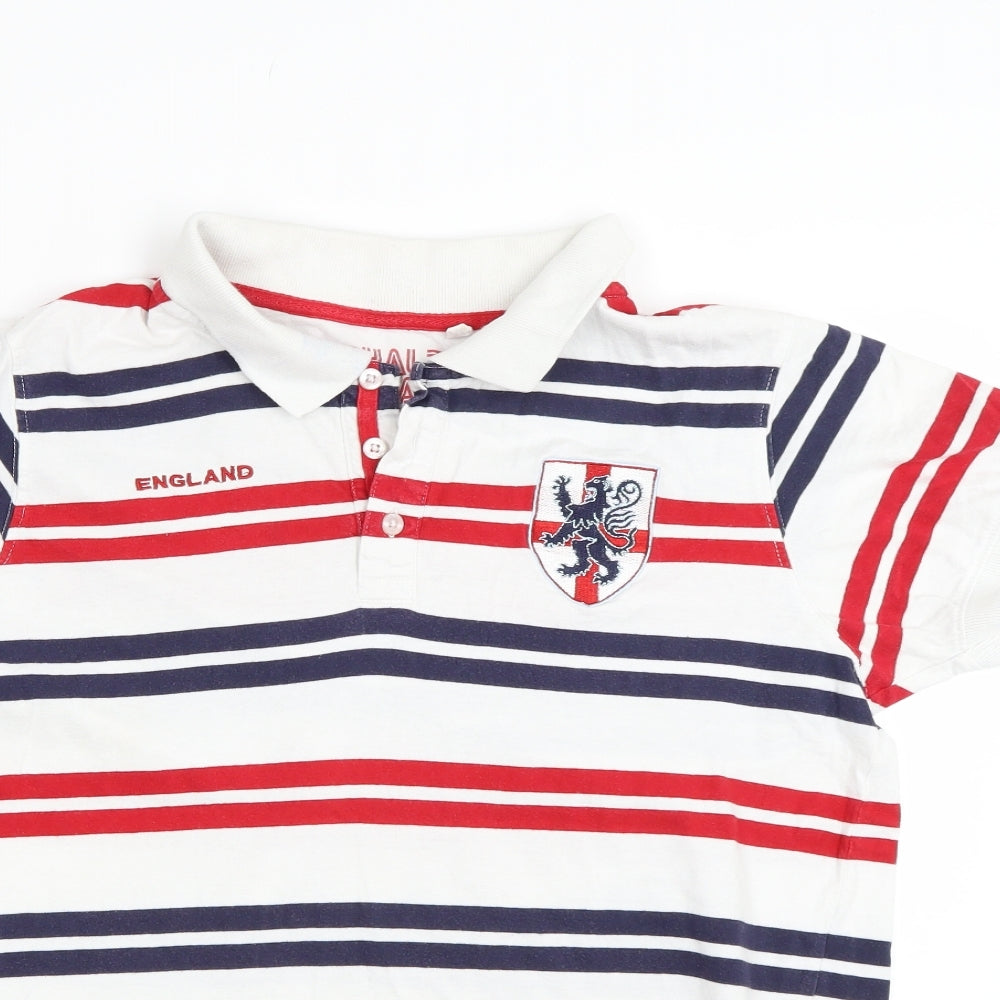 Preworn Mens White Striped   Polo Size S