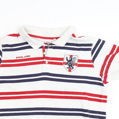 Preworn Mens White Striped   Polo Size S