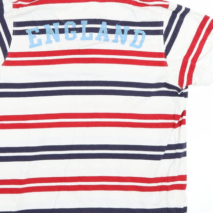 Preworn Mens White Striped   Polo Size S