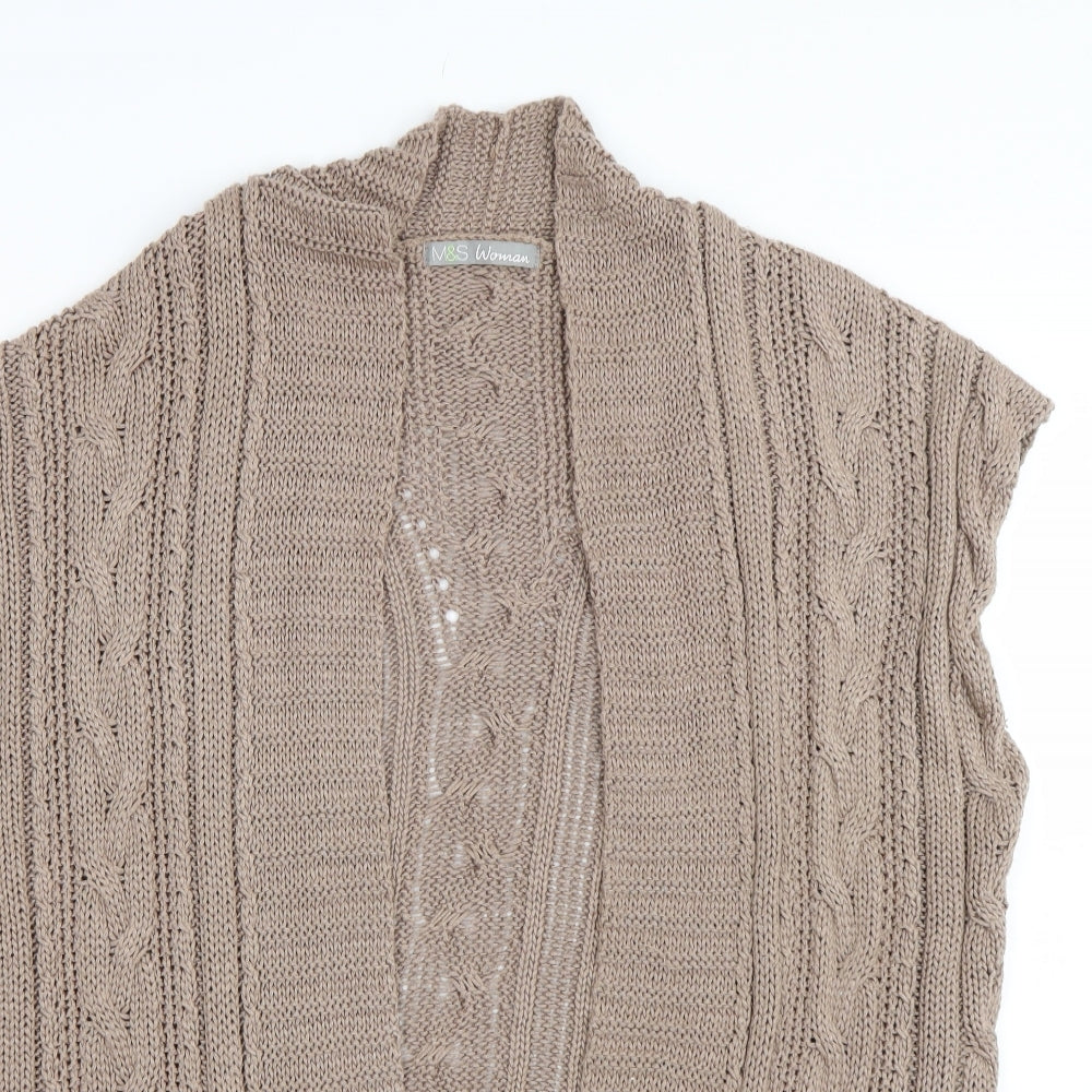 Womens UK Size M M&S Brown Cardigan Jumper