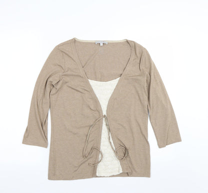 Womens UK Size 10 Per Una Brown Basic T-Shirt