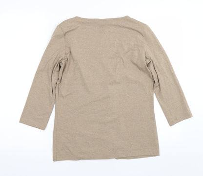 Womens UK Size 10 Per Una Brown Basic T-Shirt