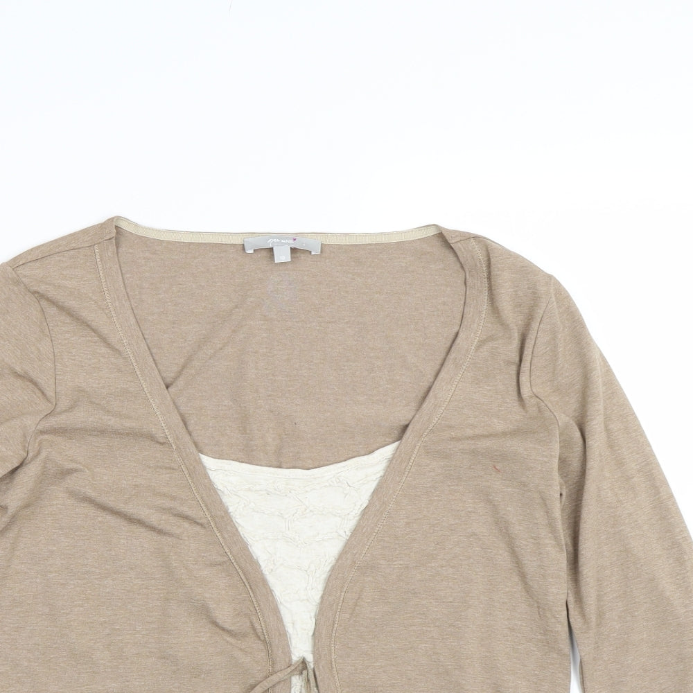 Womens UK Size 10 Per Una Brown Basic T-Shirt