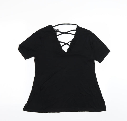 Miss Selfridge Womens Black   Basic T-Shirt Size 6