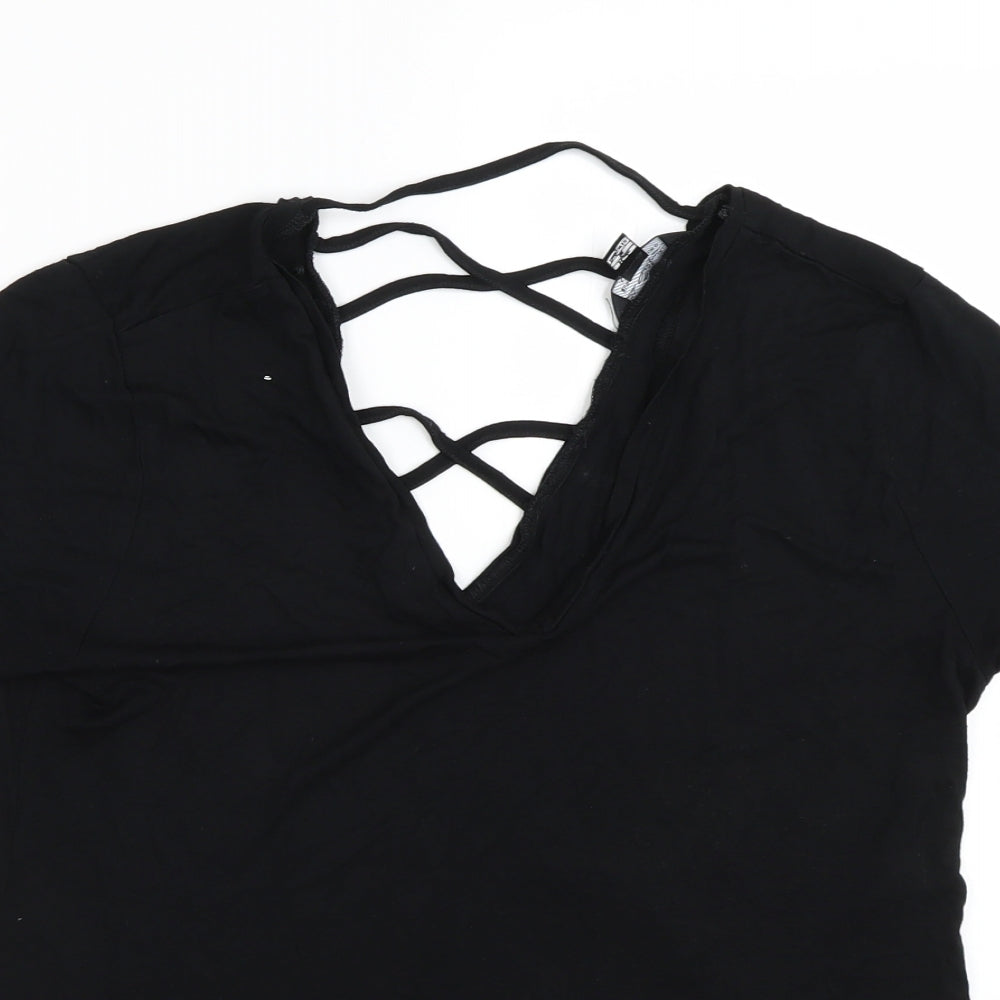 Miss Selfridge Womens Black   Basic T-Shirt Size 6