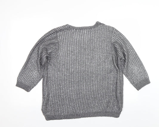 George Womens Silver   Pullover Jumper Size M