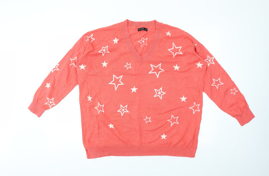 F&F Womens Multicoloured Geometric  Pullover Jumper Size 10