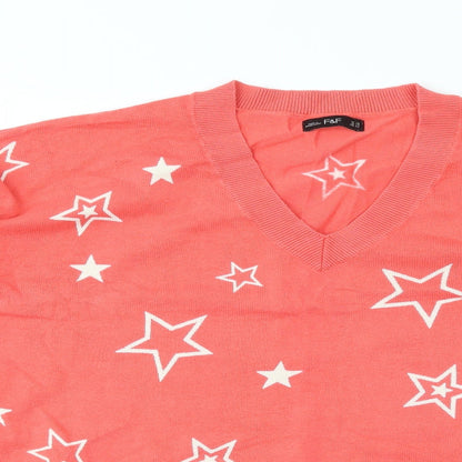 F&F Womens Multicoloured Geometric  Pullover Jumper Size 10