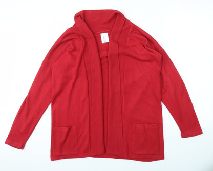 Womens UK Size 14 LC Red Cardigan Jumper