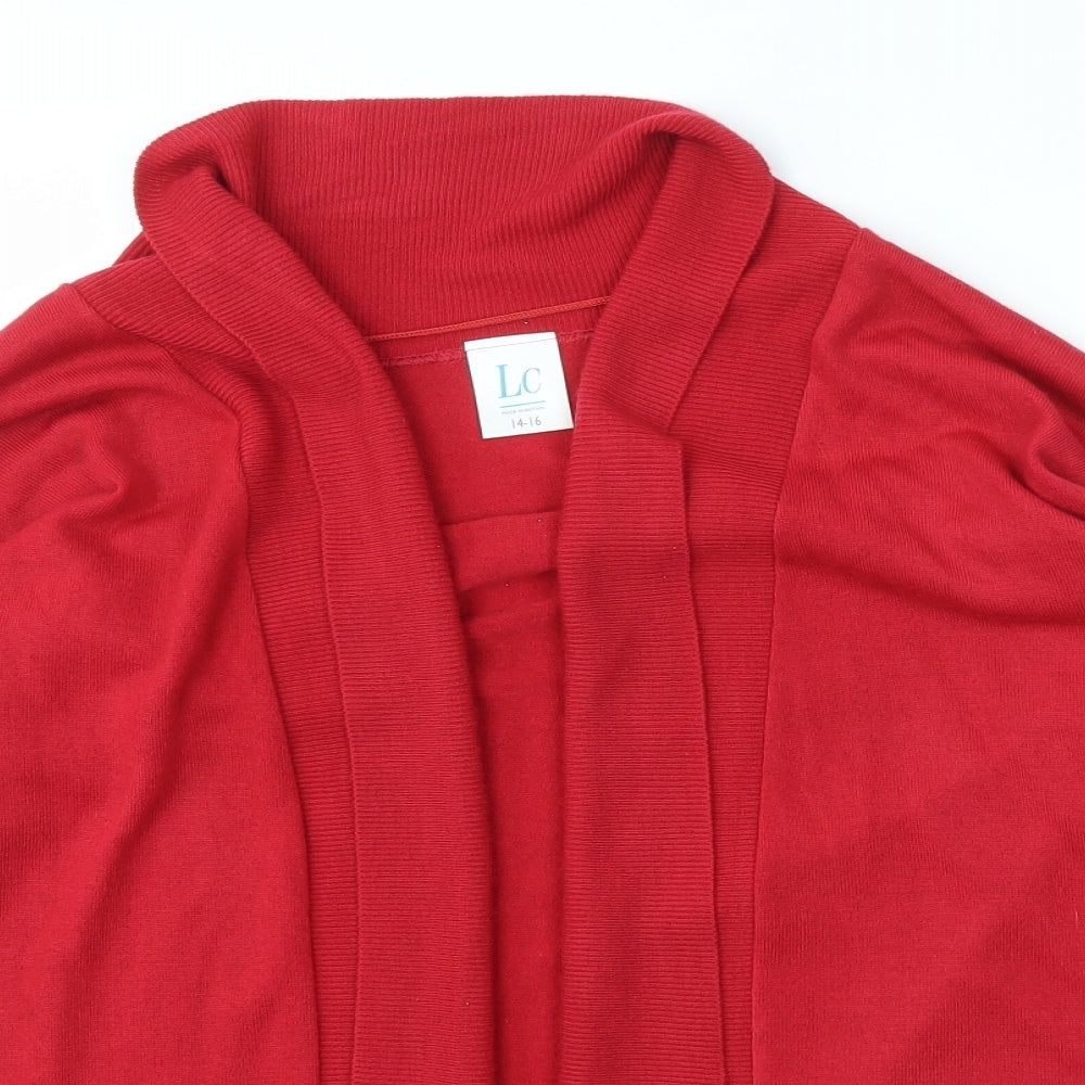 Womens UK Size 14 LC Red Cardigan Jumper