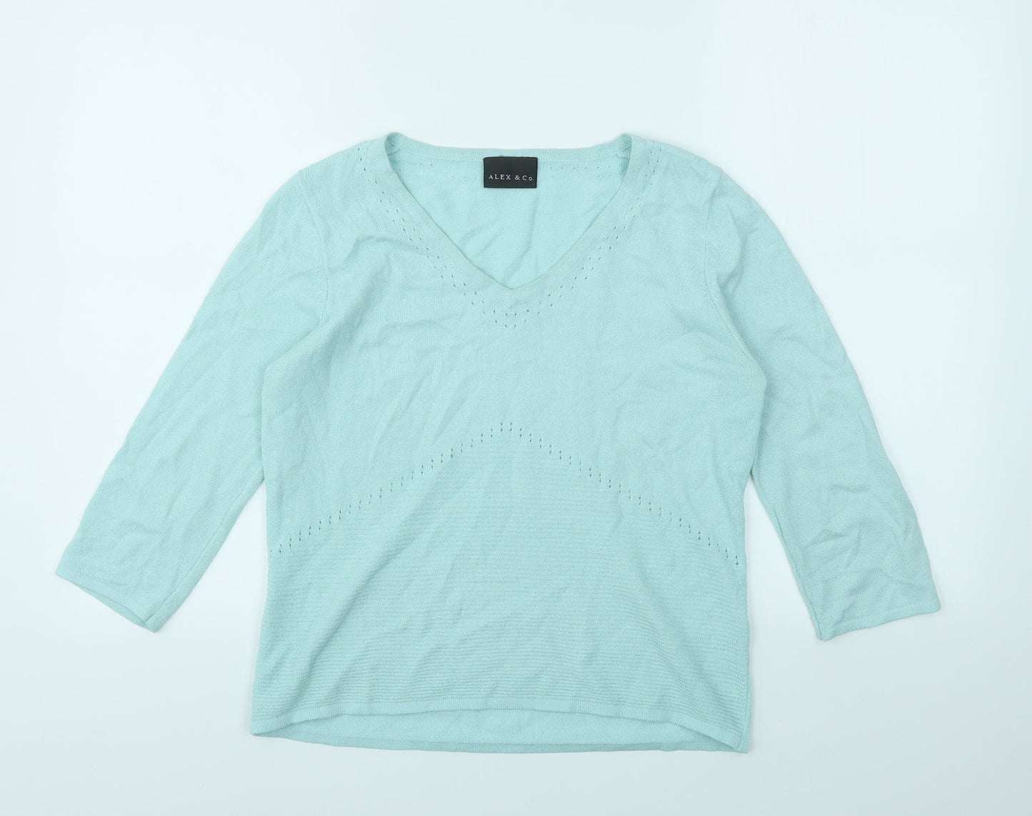 ALEX &CO Womens Blue   Basic T-Shirt Size 8