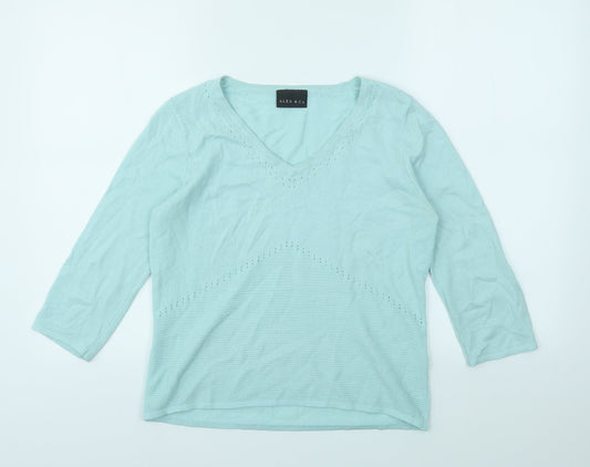 ALEX &CO Womens Blue   Basic T-Shirt Size 8