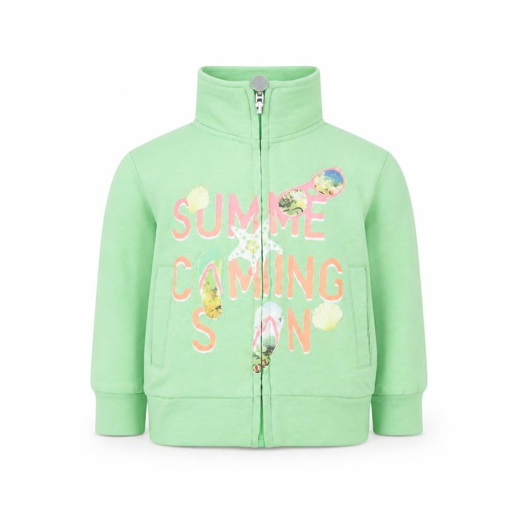 YES  I DO Girls Green   Full Zip Jumper Size 12-18 Months