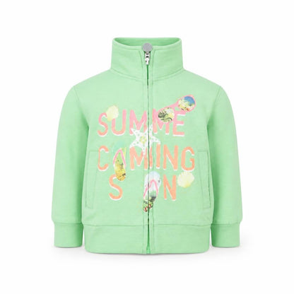 YES  I DO Girls Green   Full Zip Jumper Size 12-18 Months