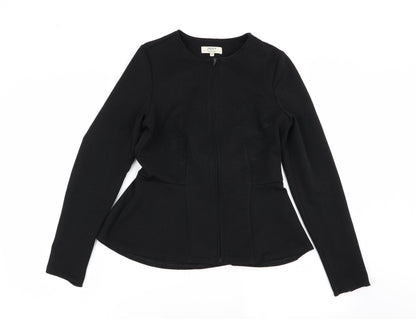 Womens UK Size 10 Papaya Black Full Zip Jumper