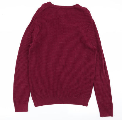 M&S Mens Red   Pullover Jumper Size L