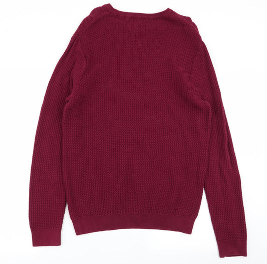M&S Mens Red   Pullover Jumper Size L
