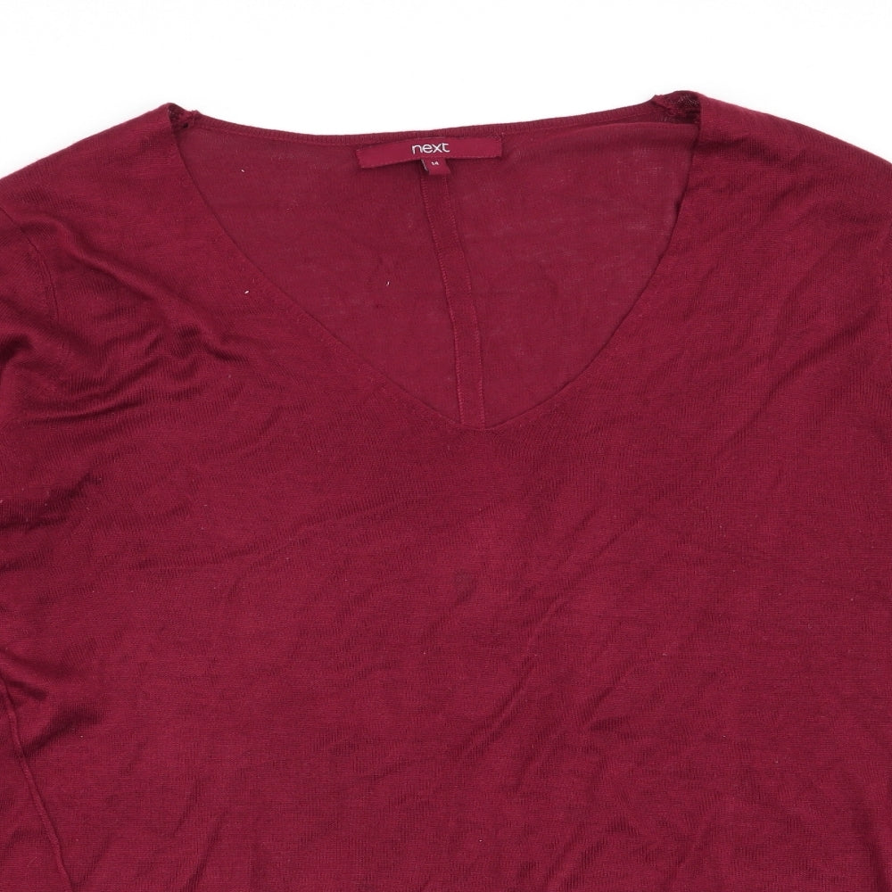 Womens UK Size 14 NEXT Red Basic T-Shirt